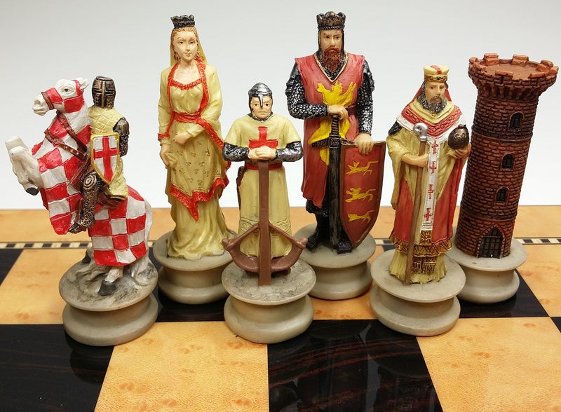 HPL Hot Products Medieval Times Crusades King Richard The Lionheart Knight Color Painted Chess Men Pieces Set - NO Board - Image 2